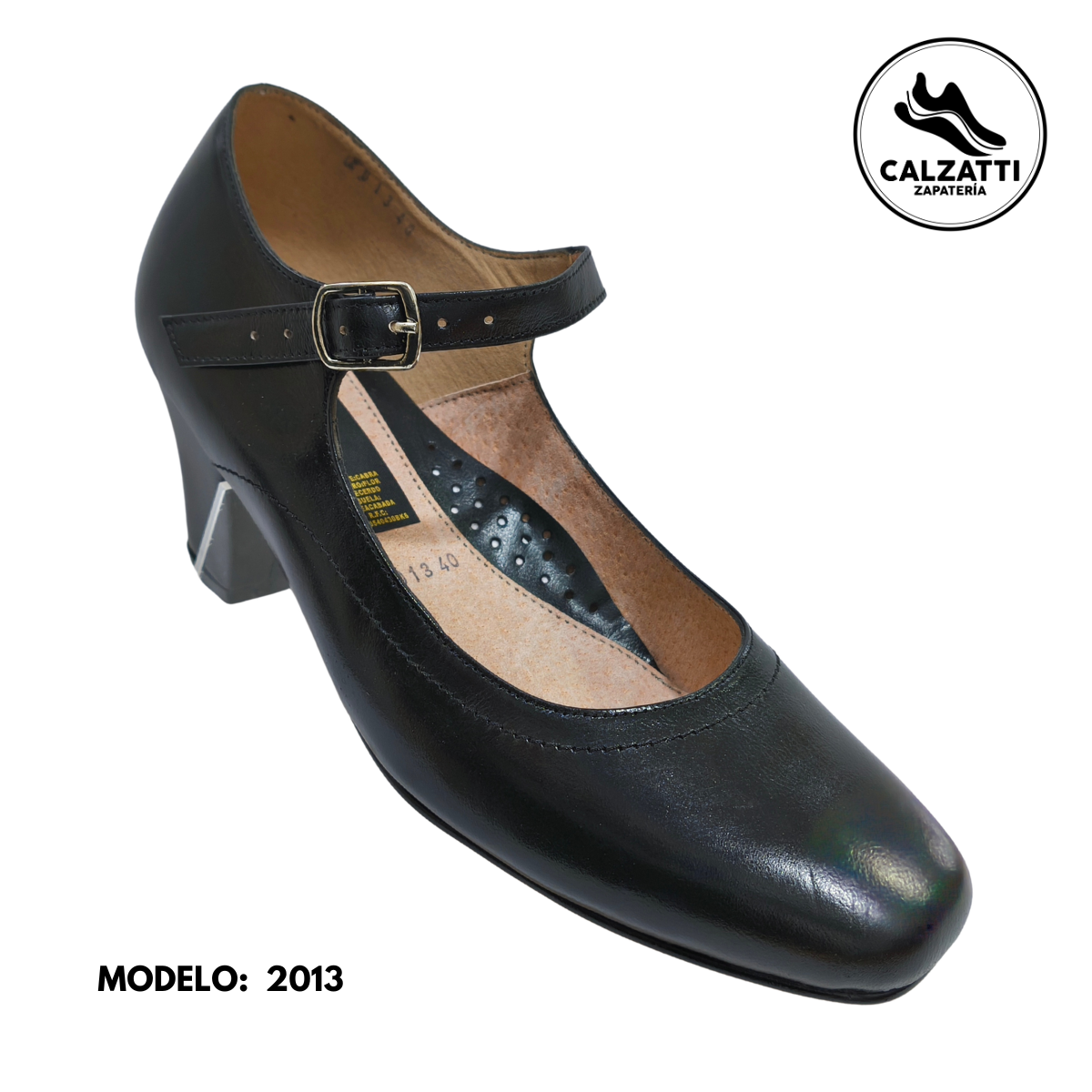 Zapato de tacón con correa para dama